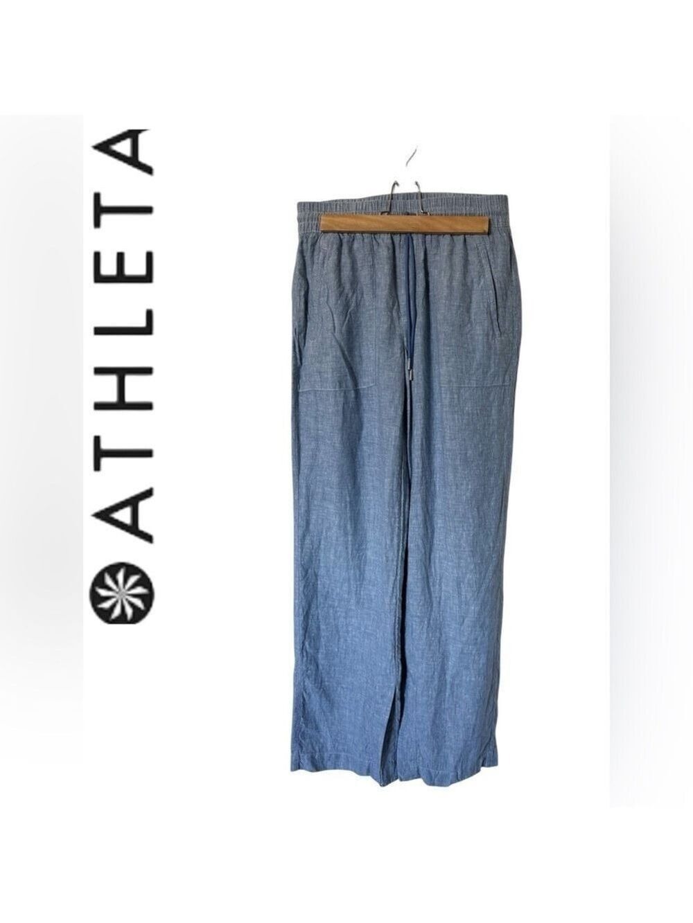 Athleta Linen Blue Wide Leg Pants US 4T